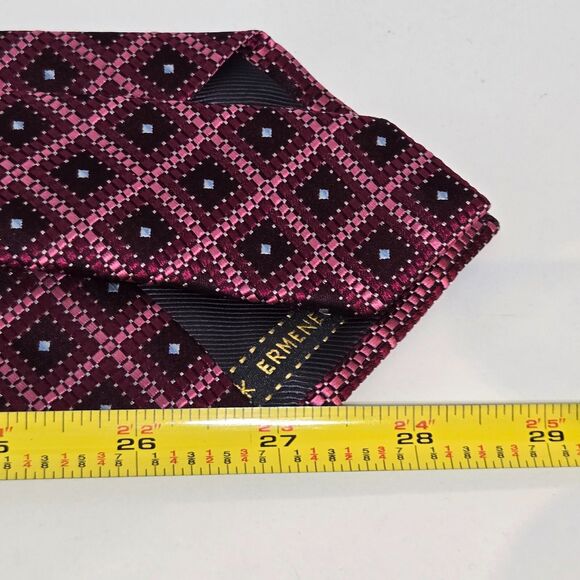 Ermenegildo Zegna Mens Tie Geometric Silk Made Italy Modern Designer 58x3.5 - Picture 5 of 6